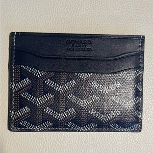 Goyard Navy and Brown Goyardine Card Holder